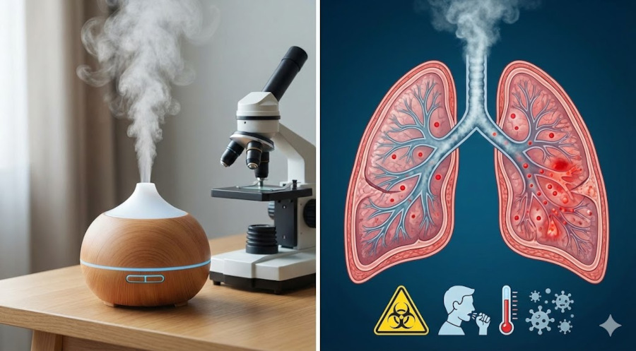 Essential oil diffuser mist particles and lung health concerns